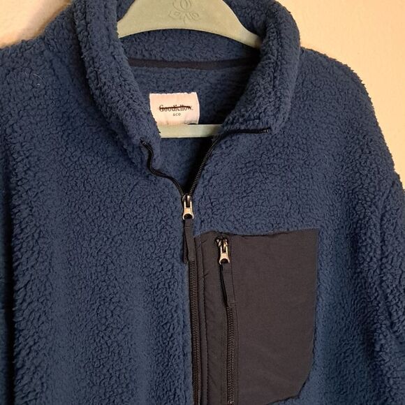 Goodfellow & Co blue zip up fleece jacket size XXL - Picture 2 of 6